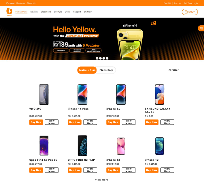 online store landing